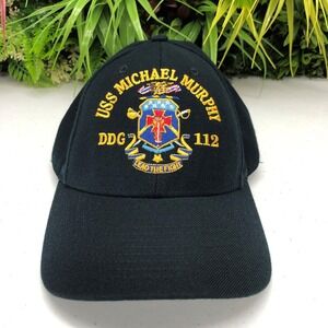 The Corps USS Michael Murphy DDG 112 Hat Cap Strap Back Mens Blue Made In USA